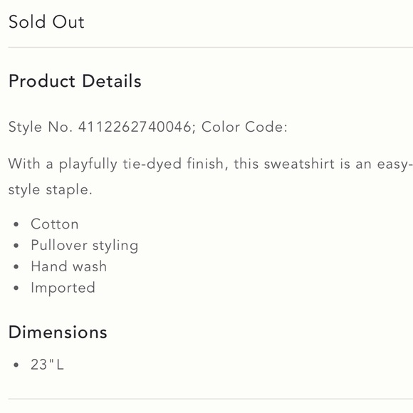 Anthropologie Let Luv Zoe Rainbow Tie Dye Cropped Crewneck Pullover Sweatshirt - Picture 4 of 7